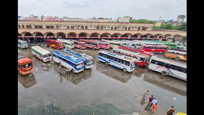 A view of buses parked at Amritsar Interstate Bus Terminal (ISBT) as contract workers of Punjab Roadways and PRTC (Pepsu Road Transport Corporation) strike work in Amritsar on Wednesday. (ANI) A view of buses parked at Amritsar Interstate Bus Terminal (ISBT) as contract workers of Punjab Roadways and PRTC (Pepsu Road Transport Corporation) strike work in Amritsar on Wednesday. (ANI)