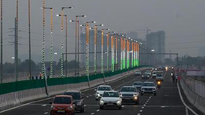 A view of the Urban Extension Road (UER II), part of Dwarka Expressway. (Vipin Kumar/Hindustan Times)