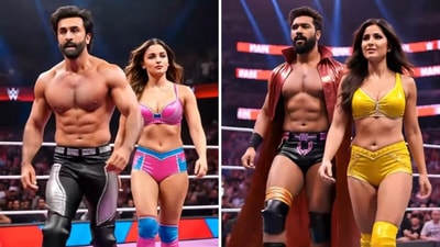 A few Bollywood celeb couples also make an appearance as tag team partners, with Ranbir Kapoor-Alia Bhatt and Vicky Kaushal-Katrina Kaif both set to face off. (Instagram/@thescrollco) A few Bollywood celeb couples also make an appearance as tag team partners, with Ranbir Kapoor-Alia Bhatt and Vicky Kaushal-Katrina Kaif both set to face off. (Instagram/@thescrollco)