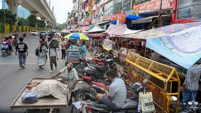 A view of Sector 27 market shows no effect of Bharat Bandh, in Noida, India, on Wednesday. (ANI)