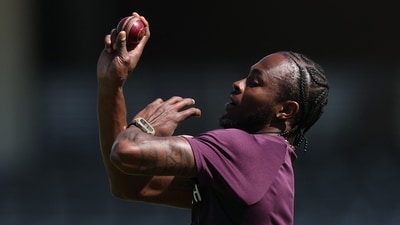 England's Jofra Archer during practice (Action Images via Reuters)