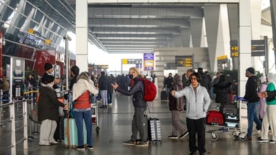 The Delhi Airport asked passengers to consider alternative route of travel to avoid any potential delays in reaching the airport. (PTI/File) The Delhi Airport asked passengers to consider alternative route of travel to avoid any potential delays in reaching the airport. (PTI/File)