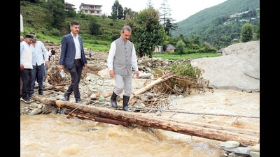 Himachal Pradesh chief minister Sukhvinder Singh Sukhu during his visit to Mandi district’s Seraj area. (Birbal Sharma/HT) Himachal Pradesh chief minister Sukhvinder Singh Sukhu during his visit to Mandi district’s Seraj area. (Birbal Sharma/HT)