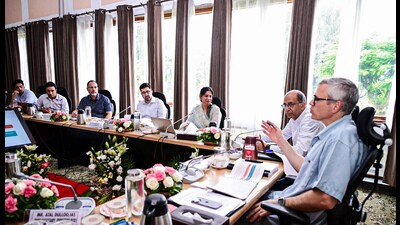 Jammu and Kashmir chief minister Omar Abdullah chairing a meeting with the boards of Sher-i- Kashmir International Convention Centre and Jammu & Kashmir Tourism Development Corporation. (ANI photo) Jammu and Kashmir chief minister Omar Abdullah chairing a meeting with the boards of Sher-i- Kashmir International Convention Centre and Jammu & Kashmir Tourism Development Corporation. (ANI photo)