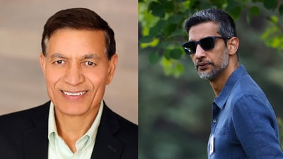 Jay Chaudhry and Sundar Pichai and among the richest Indian-Americans in the US (X and AFP)