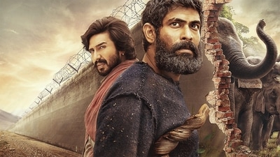 Vishnu Vishal and Rana Daggubati in a still from Prabhu Solomon's Kaadan.
