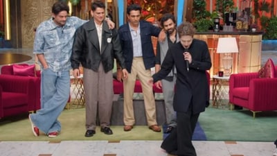 Jaideep Ahlawat, Vijay Varma, Pratik Gandhi and Jitender Kumar along with Jackson Wang on The Great Indian Kapil Show. Jaideep Ahlawat, Vijay Varma, Pratik Gandhi and Jitender Kumar along with Jackson Wang on The Great Indian Kapil Show.