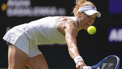Laura Siegemund of Germany returns to Aryana Sabalenka of Belarus during their quarter-final match. (AP) Laura Siegemund of Germany returns to Aryana Sabalenka of Belarus during their quarter-final match. (AP)