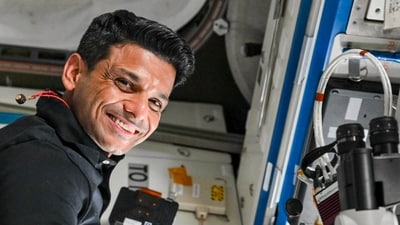 Shukla, who is on the space station as part of the Axiom-4 mission, will be returning to earth after July 10. (Axiom Space) Shukla, who is on the space station as part of the Axiom-4 mission, will be returning to earth after July 10. (Axiom Space)