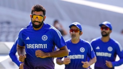 India's Jasprit Bumrah during a training session ahead of the third Test cricket match against England, at Lord's Cricket Ground, in London (PTI) India's Jasprit Bumrah during a training session ahead of the third Test cricket match against England, at Lord's Cricket Ground, in London (PTI)