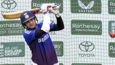 Shubman Gill bats during a practice session ahead of the third Test. (PTI) Shubman Gill bats during a practice session ahead of the third Test. (PTI)