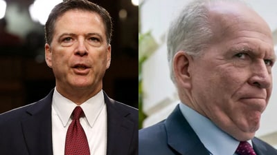 Investigations into ex-CIA Director John Brennan and former FBI Director James Comey are underway regarding their involvement in the discredited 2016 Trump-Russia collusion narrative. (Reuters/AP) Investigations into ex-CIA Director John Brennan and former FBI Director James Comey are underway regarding their involvement in the discredited 2016 Trump-Russia collusion narrative. (Reuters/AP)