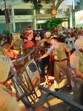 A protest over the disappearance of an 11-year-old boy turned violent in Baltana, Zirakpur, on Monday evening with agitators assaulting police officers who had turned up to manage the crowd. Four persons have been arrested and 50 others booked for blocking traffic and assaulting cops. (HT Photo)