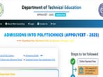 AP POLYCET Seat Allotment Results 2025 released at polycet.ap.gov.in, check via direct link here