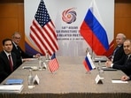 U.S. Secretary of State Marco Rubio meets with Russia's Foreign Minister Sergei Lavrov on the sidelines of the ASEAN Foreign Ministers' Meeting at the Kuala Lumpur Convention Centre in Kuala Lumpur, Malaysia.