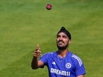 London: India's Arshdeep Singh during a training session ahead of the third Test cricket match against England, at Lord's London: India's Arshdeep Singh during a training session ahead of the third Test cricket match against England, at Lord's