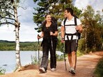 Like hiking, Nordic walking involves walking with poles on either side(Photo: Adobe Stock)