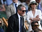 British actor Hugh Grant reacts in the royal box of Centre Court during 2025 Wimbledon Championships (Photo by Kirill KUDRYAVTSEV / AFP) British actor Hugh Grant reacts in the royal box of Centre Court during 2025 Wimbledon Championships (Photo by Kirill KUDRYAVTSEV / AFP)