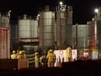 Los Angeles Fire Department (LAFD) firefighters are seen at the site of an industrial tunnel collapse in the Wilmington neighborhood of Los Angeles on July 9, 2025. 31 workers were safely removed from the tunnel without visible injuries, the LAFD said on July 9. (Photo by Patrick T. Fallon / AFP) Los Angeles Fire Department (LAFD) firefighters are seen at the site of an industrial tunnel collapse in the Wilmington neighborhood of Los Angeles on July 9, 2025. 31 workers were safely removed from the tunnel without visible injuries, the LAFD said on July 9. (Photo by Patrick T. Fallon / AFP)