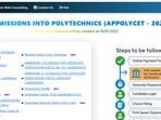 AP POLYCET seat allotment result today at polycet.ap.gov.in(Official website, screenshot)