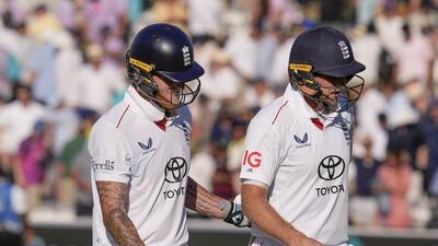 England's captain Ben Stokes and Joe Root return to pavilion after the end of play on the first day of the third Test at Lord’s. (PTI) England's captain Ben Stokes and Joe Root return to pavilion after the end of play on the first day of the third Test at Lord’s. (PTI)