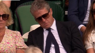 Hugh Grant fell asleep during the quarterfinal clash Hugh Grant fell asleep during the quarterfinal clash