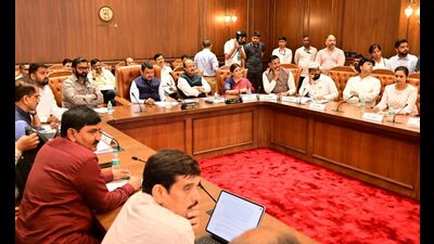 The meeting was attended by deputy chief minister Ajit Pawar, minister of state Madhuri Misal, MLAs Shankar Jagtap, Shankar Mandekar, Mahesh Landge, senior officials, including additional chief secretary (Urban Development) Asimkumar Gupta, among others. (HT PHOTO) The meeting was attended by deputy chief minister Ajit Pawar, minister of state Madhuri Misal, MLAs Shankar Jagtap, Shankar Mandekar, Mahesh Landge, senior officials, including additional chief secretary (Urban Development) Asimkumar Gupta, among others. (HT PHOTO)