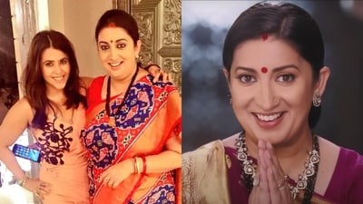 Ekta Kapoor with Kyunki Saas Bhi Kabhi Bahu Thi star Smriti Irani Ekta Kapoor with Kyunki Saas Bhi Kabhi Bahu Thi star Smriti Irani