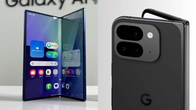 Galaxy Z Fold 7 (left), Pixel 9 Pro Fold (right). Galaxy Z Fold 7 (left), Pixel 9 Pro Fold (right).