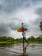 A waterlogged road at Pragati Maidan. (RAJ K RAJ /HT PHOTO) A waterlogged road at Pragati Maidan. (RAJ K RAJ /HT PHOTO)