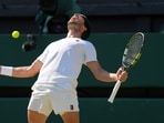 Spain's Carlos Alcaraz celebrates after beating Taylor Fritz of the U.S. in a men's singles semifinal at Wimbledon Spain's Carlos Alcaraz celebrates after beating Taylor Fritz of the U.S. in a men's singles semifinal at Wimbledon