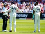London: India's captain Shubman Gill interacts with umpire Sharfuddoula on the second day of the third test cricket match between India and England