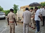 Police conducting investigation at the spot where the incident took place in a Hisar School on Thursday. Police conducting investigation at the spot where the incident took place in a Hisar School on Thursday.