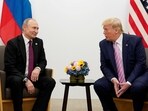 Russia's President Vladimir Putin and US President Donald Trump during a bilateral meeting at the G20 leaders summit in Osaka, Japan, June 28, 2019. 