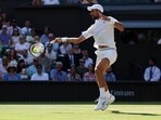 Serbia's Novak Djokovic in action during his semi final match against Italy's Jannik Sinner 