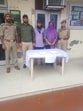 The arrested duo with police in Jammu on Thursday. (HT Photo) The arrested duo with police in Jammu on Thursday. (HT Photo)