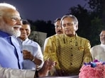 Shashi Tharoor and other members of Operation Sindoor outreach delegations with Prime Minister Narendra Modi at the latter's residence in New Delhi in June.