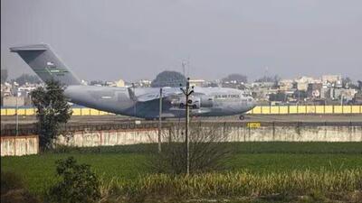 A US Air Force C-17 Globemaster III aircraft carrying deportees lands at Sri Guru Ram Dass Jee International Airport in Amritsar on February 5. (File photo) A US Air Force C-17 Globemaster III aircraft carrying deportees lands at Sri Guru Ram Dass Jee International Airport in Amritsar on February 5. (File photo)
