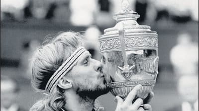Bjorn Borg kisses the Gentlemen's Singles Trophy after defeating John McEnroe of the United States during the Men's Singles Final match at the Wimbledon Lawn Tennis Championship on 5th July 1980 at the All England Lawn Tennis and Croquet Club in Wimbledon in London, England. (Getty Images) Bjorn Borg kisses the Gentlemen's Singles Trophy after defeating John McEnroe of the United States during the Men's Singles Final match at the Wimbledon Lawn Tennis Championship on 5th July 1980 at the All England Lawn Tennis and Croquet Club in Wimbledon in London, England. (Getty Images)