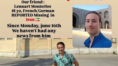 18-year-old Monterlos was cycling across Iran and has not been heard from since mid-June. (AFP) 18-year-old Monterlos was cycling across Iran and has not been heard from since mid-June. (AFP)