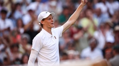 Italy's Jannik Sinner celebrates after victory over Serbia's Novak Djokovic (AFP) Italy's Jannik Sinner celebrates after victory over Serbia's Novak Djokovic (AFP)
