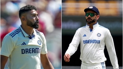 Mohammed Siraj re-enacted Virat Kohli's classic move after chances went begging during Day 2 (AP/Reuters) Mohammed Siraj re-enacted Virat Kohli's classic move after chances went begging during Day 2 (AP/Reuters)