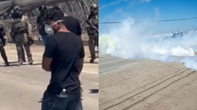 A protester pulled a gun on ICE agents in California. (X/ HSI Los Angeles and AP Photo/Michael Owen Baker) A protester pulled a gun on ICE agents in California. (X/ HSI Los Angeles and AP Photo/Michael Owen Baker)