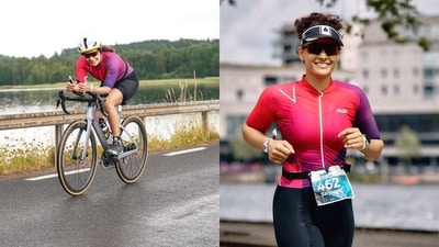 Saiyami Kher looks triumphant after finishing the Ironman Triathlon in Sweden. (Instagram/Saiyami Kher) Saiyami Kher looks triumphant after finishing the Ironman Triathlon in Sweden. (Instagram/Saiyami Kher)