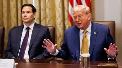 "Understand that some of these are positions that are being eliminated, not people," Rubio (left) said on Trump administration's reorganisation plan. (Bloomberg) "Understand that some of these are positions that are being eliminated, not people," Rubio (left) said on Trump administration's reorganisation plan. (Bloomberg)