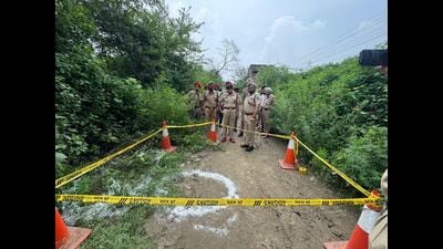 The cops at the encounter site in Kapurthala.