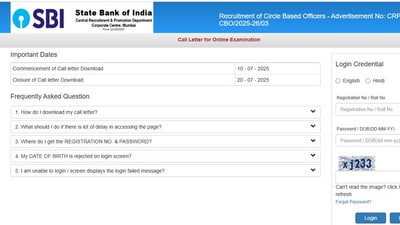 SBI CBO admit card 2025 released, direct link to download (Official website, screenshot) SBI CBO admit card 2025 released, direct link to download (Official website, screenshot)