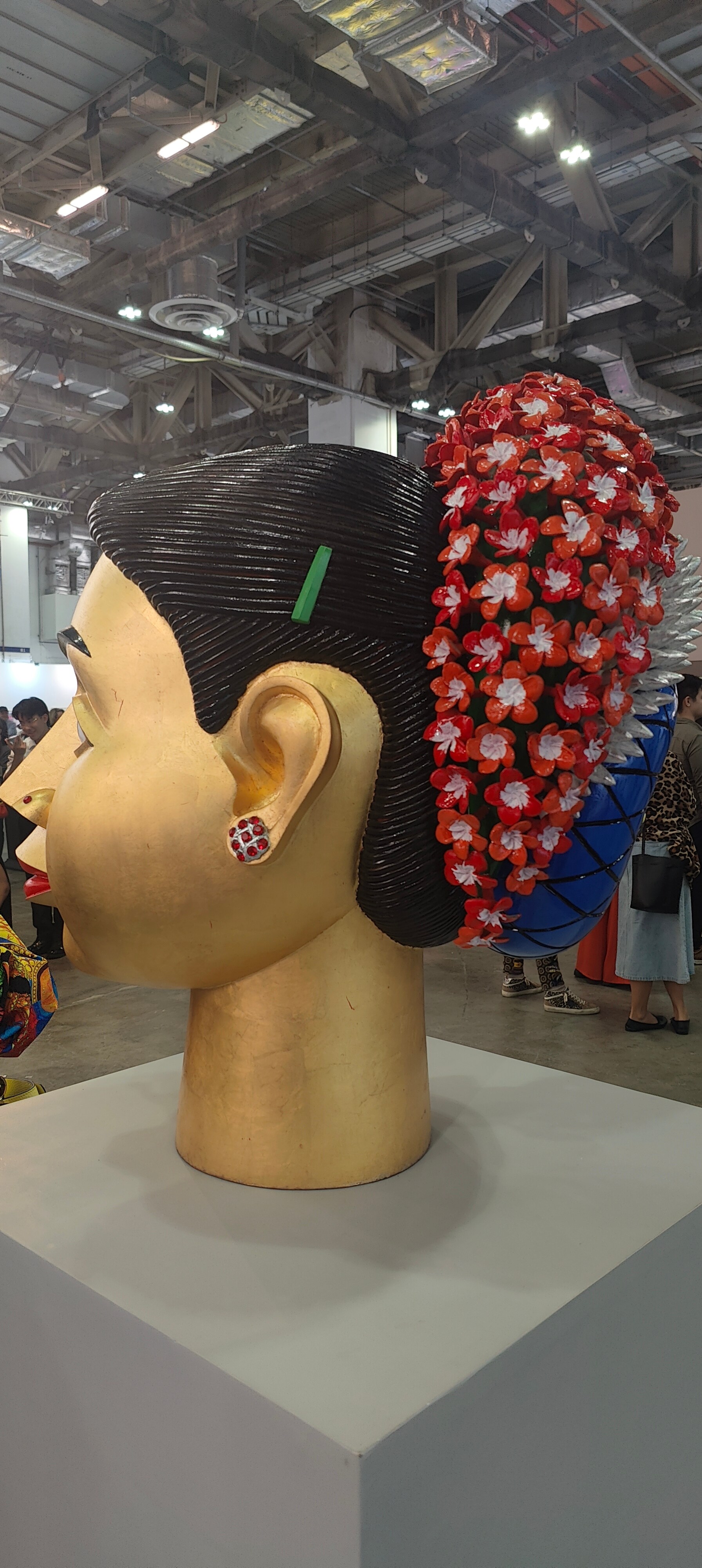 Ravinder Reddy’s sculptures focussed on elaborate hairstyles (Riddhi Doshi)