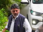 Karnataka deputy chief minister DK Shivakumar arrives at the residence of Congress leader Randeep Surjewala, in New Delhi, Thursday, July 10.` Karnataka deputy chief minister DK Shivakumar arrives at the residence of Congress leader Randeep Surjewala, in New Delhi, Thursday, July 10.`