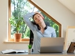 Stretching your body from time to time is important when you are working for long hours. Stretching your body from time to time is important when you are working for long hours.